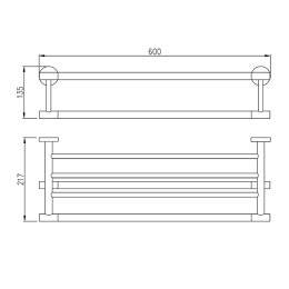 Полотенцедержатель с полкой , матовое золото 9533
