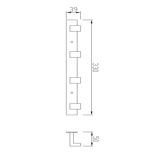 Набор крючков для полотенец четверной, металл 9604