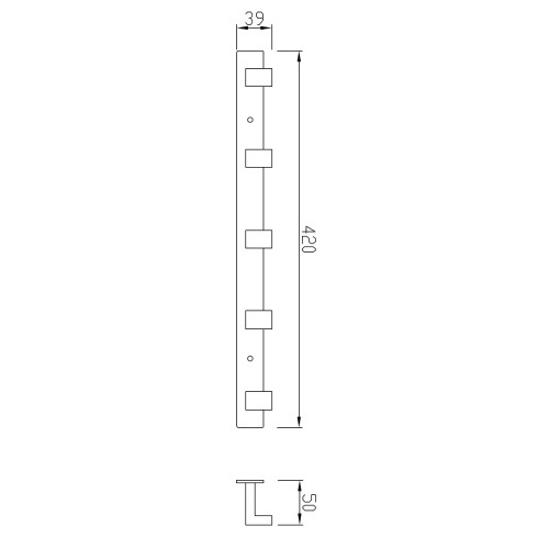 Набор крючков для полотенец пятерной, матовое золото 9605