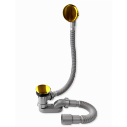 Слив-перелив для ванны push and open, матовое золото A-9005