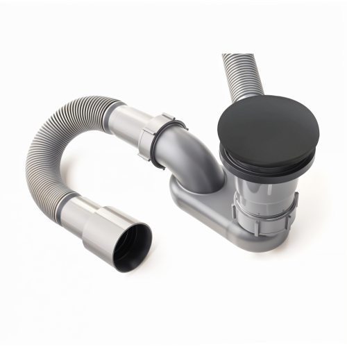 Слив-перелив для ванны push and open, матовый черный A-9005