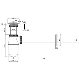 Сифон для раковины круглый с выпуском, хром A-9056