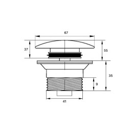 Донный клапан для раковины универсальный, белый A-9091