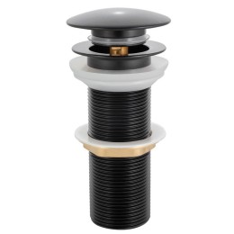 Донный клапан для раковины длинный, матовый черный A-9153