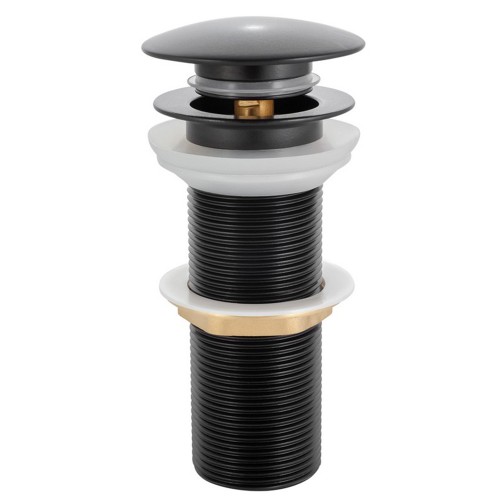 Донный клапан для раковины длинный, матовый черный A-9153