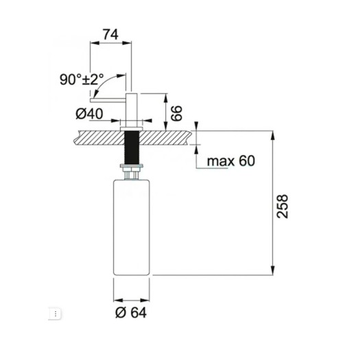 Дозатор для кухни, хром F026