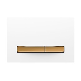 Клавиша смыва прямоугольная,стеклянная панель,брашированное золото FD019