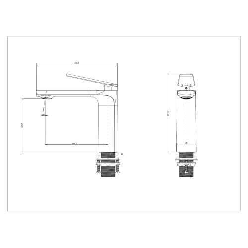 Смеситель для раковины, хром R-line 1042