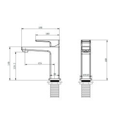 Смеситель для раковины, металл Roy 1055