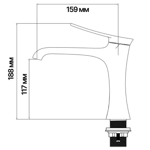 Смеситель для раковины, матовое золото DOLCE 1077