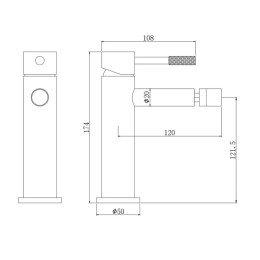 Смеситель для биде, металл IMPERIO 1247