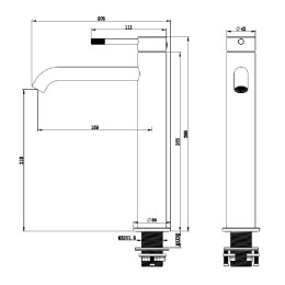 Смеситель для раковины, белый IMPERIO 1549