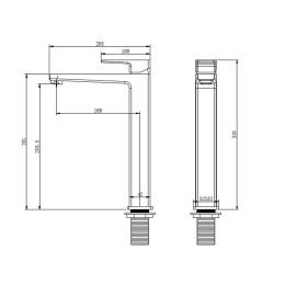 Смеситель для раковины, металл ROY 1555