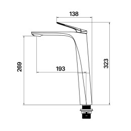 Смеситель для раковины, хром R-LINE 1562