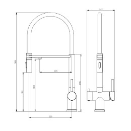 Смеситель для кухни, матовое золото 2049