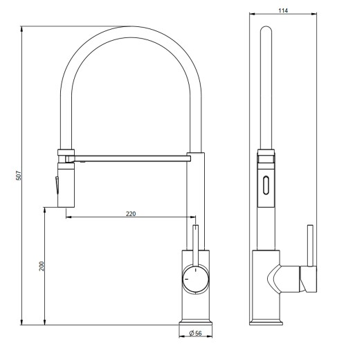Смеситель для кухни, матовое золото 2050