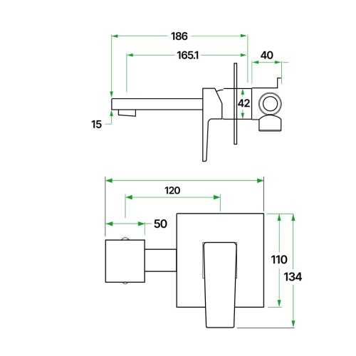 Смеситель для раковины встраиваемый, матовое золото ROY 2055