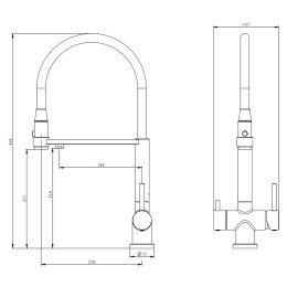 Смеситель для кухни, белый 2059