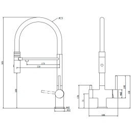 Смеситель для кухни, матовое золото 2069