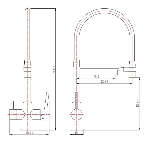 Смеситель для кухни, матовое золото 2074