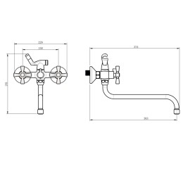 Смеситель для  ванны, хром 3003