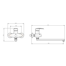 Смеситель для ванны, хром 3005