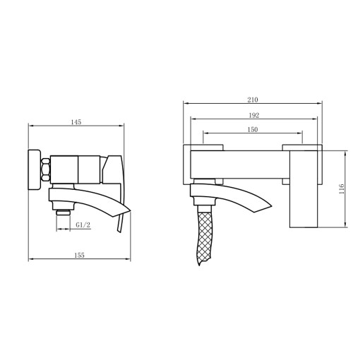 Смеситель для ванны, матовое золото COSMO 3057