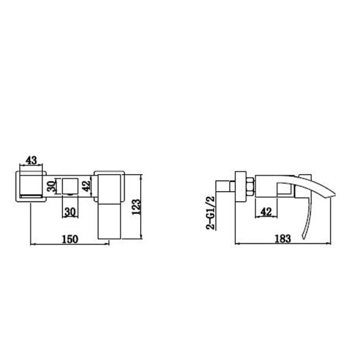 Смеситель для ванны, белый COSMO 3065