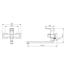 Смеситель для ванны, хром ROY 3555