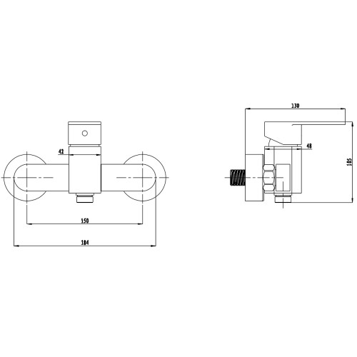 Смеситель для душа, хром 4001