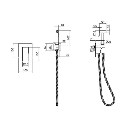 Смеситель для биде, бронза QUADRO 4025