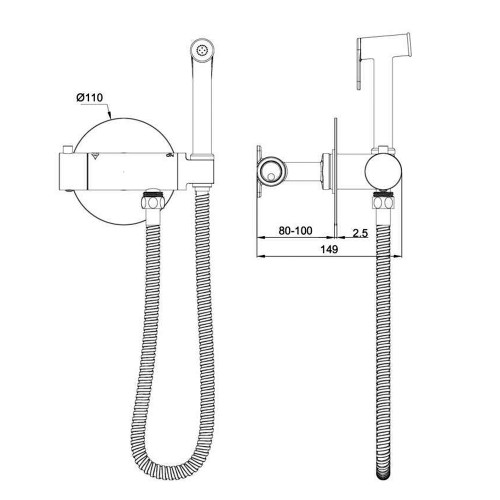 Термостатический смеситель для биде, металл 4034