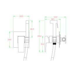 Смеситель для биде, металл ROY 4056