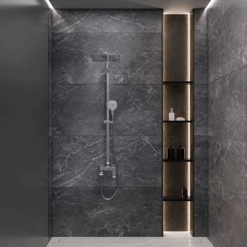 Душевая система для ванны со смесителем, хром 5057