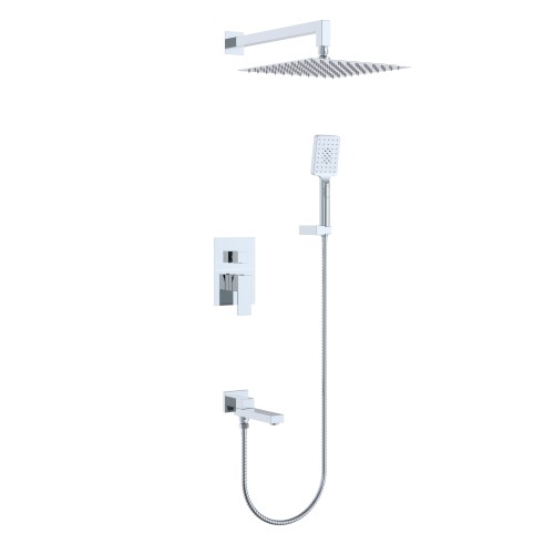Душевая система для ванны встраиваемая со смесителем, хром 5075