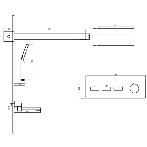 Душевая система для ванны встраиваемая с термостатом, матовое золото 5095
