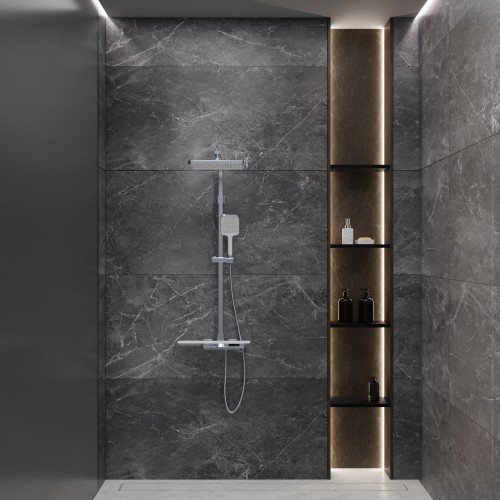 Душевая система для ванны с термостатом, хром 5097