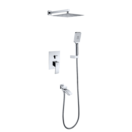Душевая система для ванны встраиваемая со смесителем, хром 7057