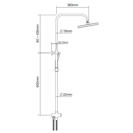 Душевая система для ванны ,без смесителя, хром 7080
